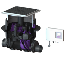 Højvandslukke til sort spildevand (i gulv)