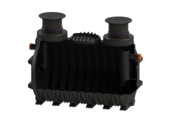 Fedtudskiller m/2 dæksler KLD 400 Ø200mm 25L/sek